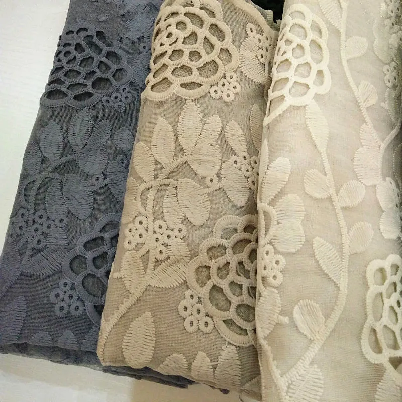 

Luxury Embroidery lace Scarf lace flower borders scarves women plain embroider flowers shawl muslim hijabs scarfs fashion
