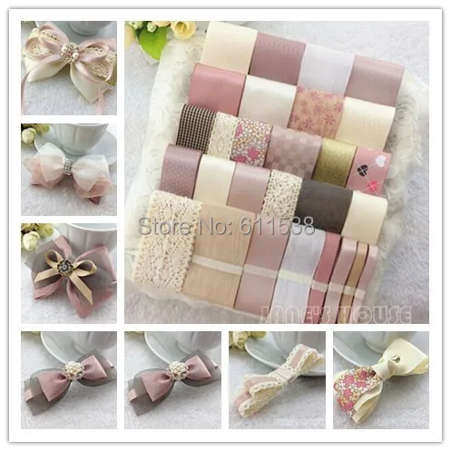 

Sweet pink ribbon set diy hair accessory material diy lace and diy ribbon mix sales for handmade diy