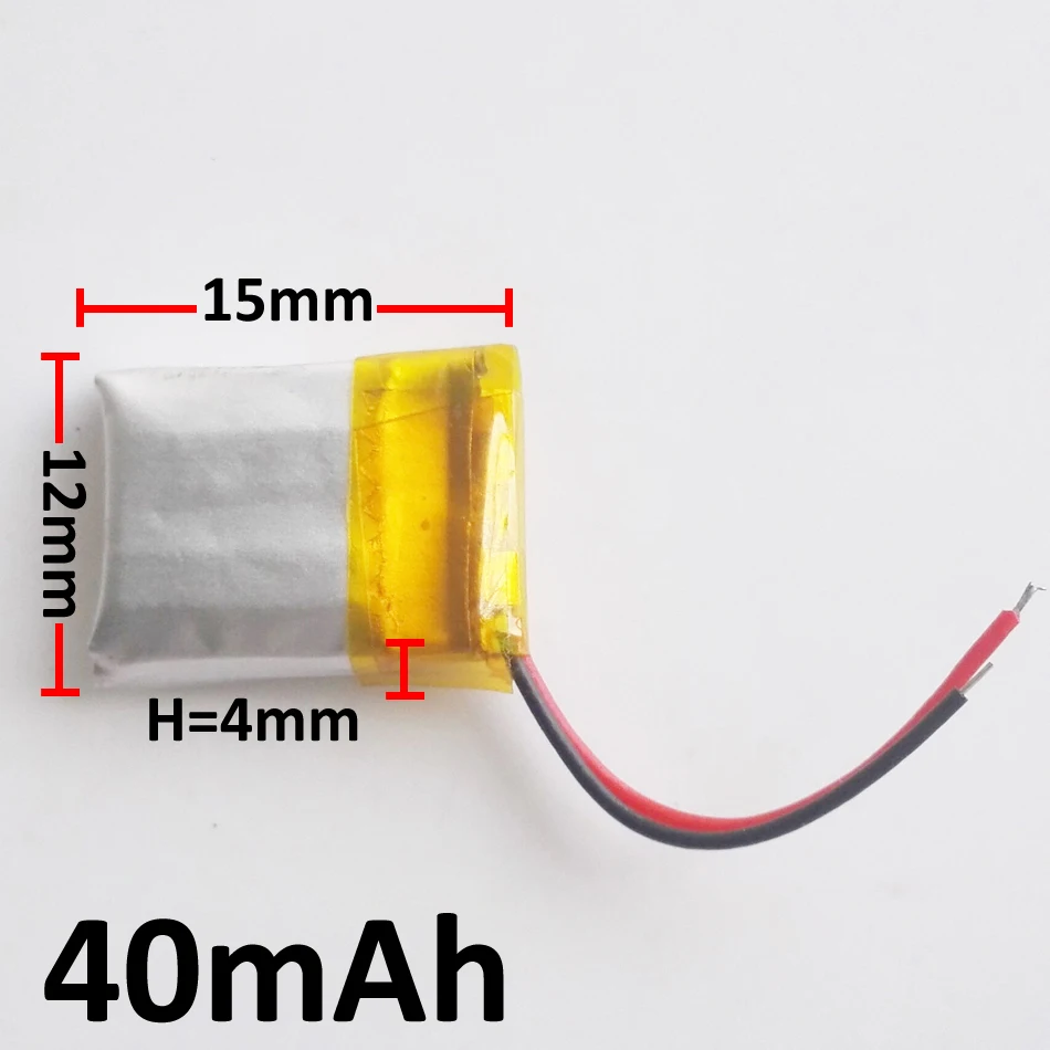 10 шт 3,7 V 40mAh 401215 литий-полимерная LiPo аккумуляторная батарея для Mp3 Mp4 PAD DVD электронная книга bluetooth динамик светодиодный