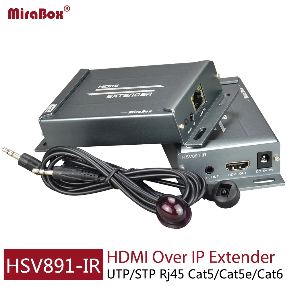 HSV891 IR (1 отправитель и 2 приемника) 1080P HDMI удлинитель по Rj45 Cat5/Cat5e/Cat6 120 м с аудио