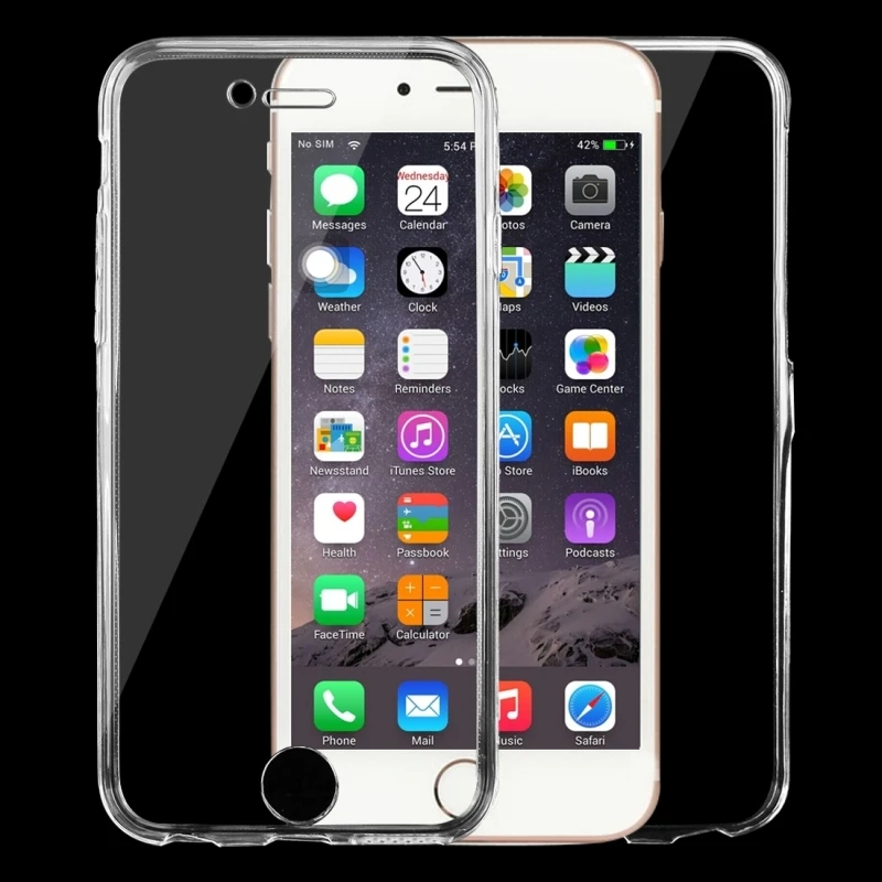 Чехол для Apple iPhone 6 прозрачный силиконовый гибкий двухсторонний чехол из ТПУ 6s