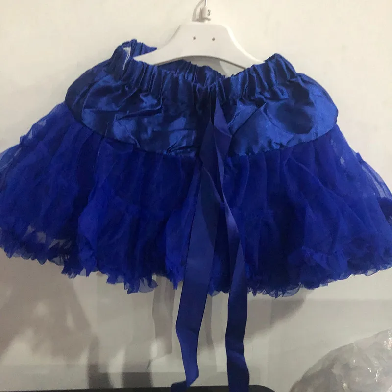 Юбки для девочек; милая Пышная юбка-пачка из мягкого фатина с бантом для маленьких девочек; бальное платье; детские юбки из сетчатой ткани; детская одежда - Цвет: Синий