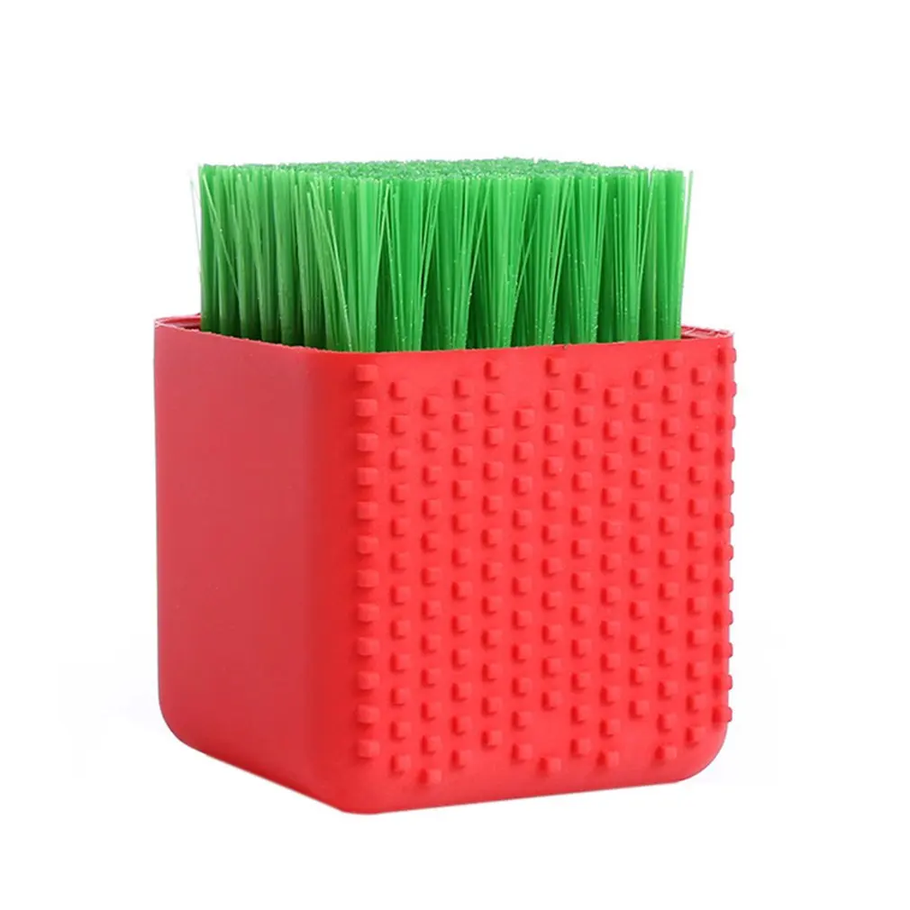 Силиконовая щетка для белья с мягкой щеткой для чистки волос, двойная боковая стиральная ткань, бытовые кухонные посудомоечные инструменты, ручная щетка - Цвет: Красный