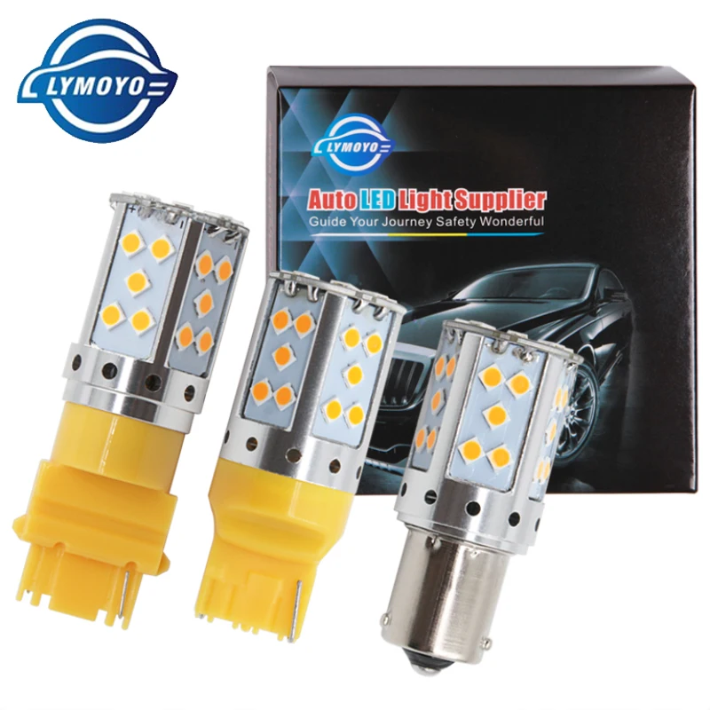 

2pcs Car BA15S bau15s PY21W P21W LED T20 7440 T25 3156 3030 LED turning signal light CANBUS NO ERROR Tail Brake Light amber DRL