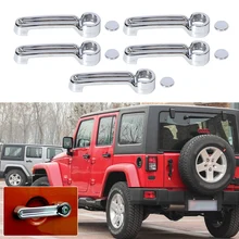 DWCX 5pcs ABS Plastic Triple Chrome Door Handle Cover Trim For Jeep Wrangler JK Liberty Dodge Nitro 2008 2009 2010 2011 2012