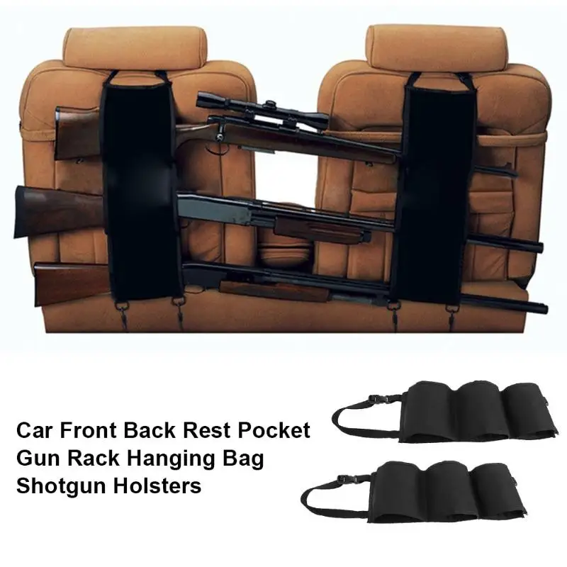 2Pcs Car Front Back Rest Pocket Gun Sling Rack Hanging Bag Unisex Shotgun Holsters Hanging Bag Rifle Shotgun Hunting Accessories