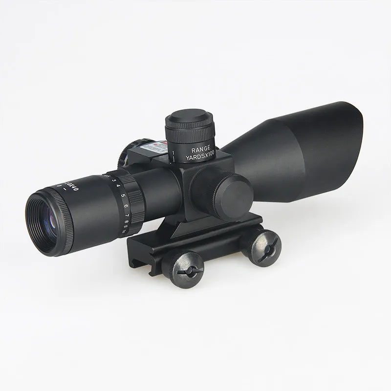 Caça Rifle Escopo Vermelho & Verde Iluminado Crosshair Sniper Gun Óptica Mira Riflescopes Eletro Ponto Vista 2.5-10x40e 22 Caça rifle escopo 2.5-10x40e vermelho & verde