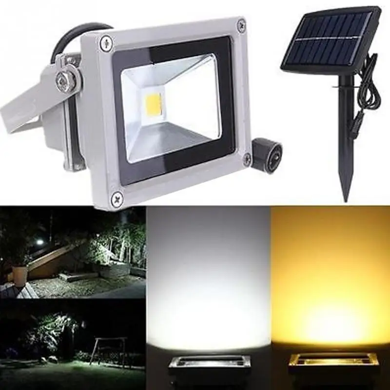 

10W 24V Solar Power LED Flood Light Garden Path Street Spotlight Warm White Waterproof Lamp for Building site hotel hall