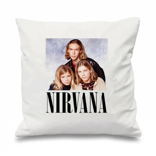 Hot Nirvana Gifts Rock Band Nirvana Cushion Cover Throw Pillow Case