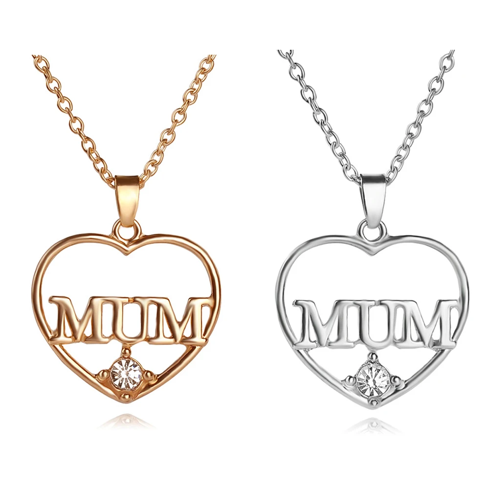 Мама буквы сердце кристалл кулон ожерелье ювелирные изделия День Матери Любовь