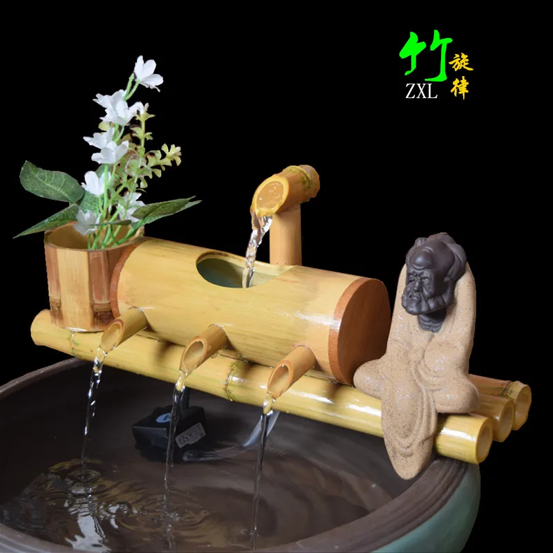 Китайский lucky gourd водный фонтан бамбуковый Lucky офисный фильтр для гостиной офиса