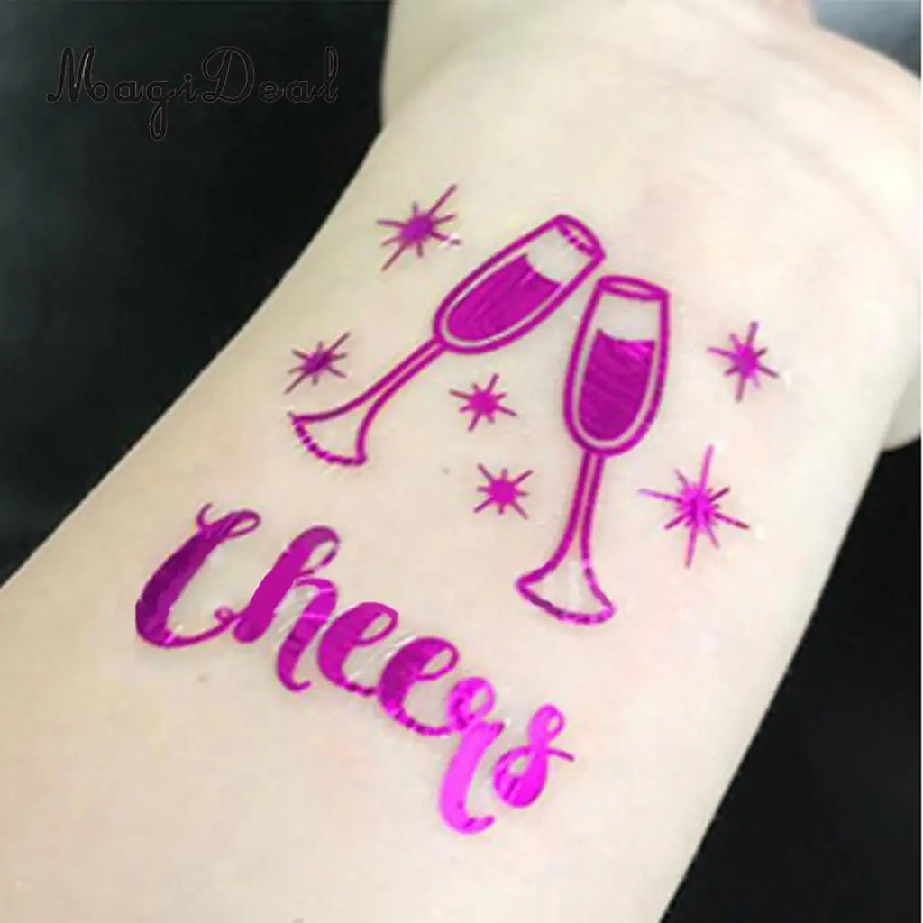 MagiDeal 10Pcs/Lot Purple Team Bride Tribe Temporary Tattoos Wedding Sticker Hens Night Party Decoration Hands Sticker