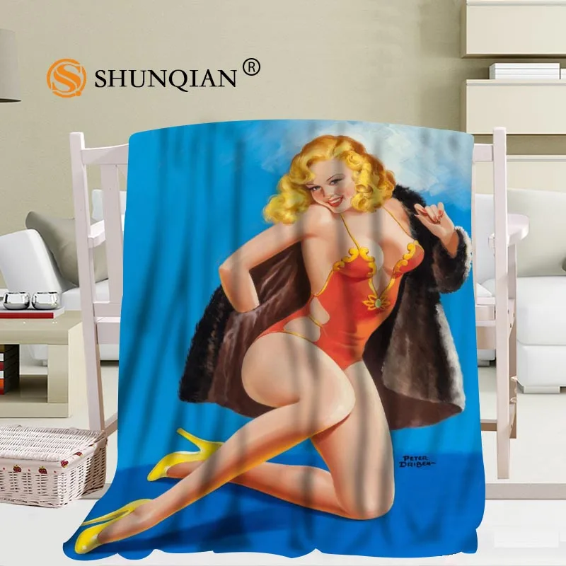 Пользовательские большой размер pin up gil elvgren одеяло s для кроватей Falafel теплый