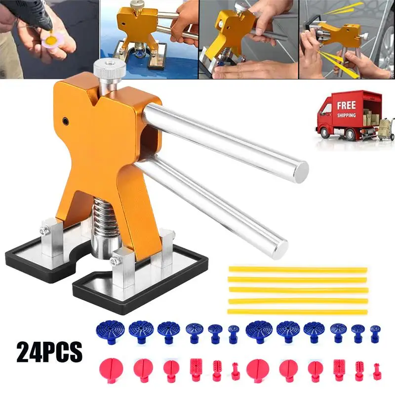 

30pcs/Set Metal Painless Dent Repair Dent Lifter-Glue Puller Tab Glue Machine Hail Removal Paintless Car Dent Repair Tools