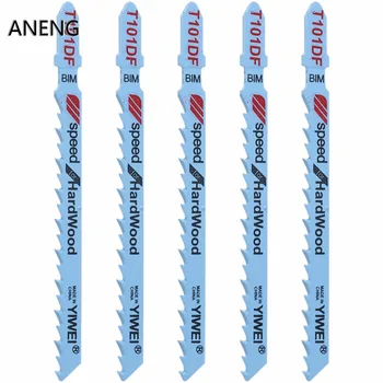 

ANENG 5 Pcs T101DF Bi-metal T-Shank Jigsaw Blades Cutting Tool Clean For Hardwood