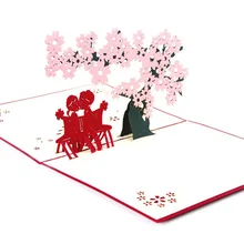 3D Pop Up Greeting Cards Cherry Tree Love Valentine Anniversary font b Easter b font Birthday