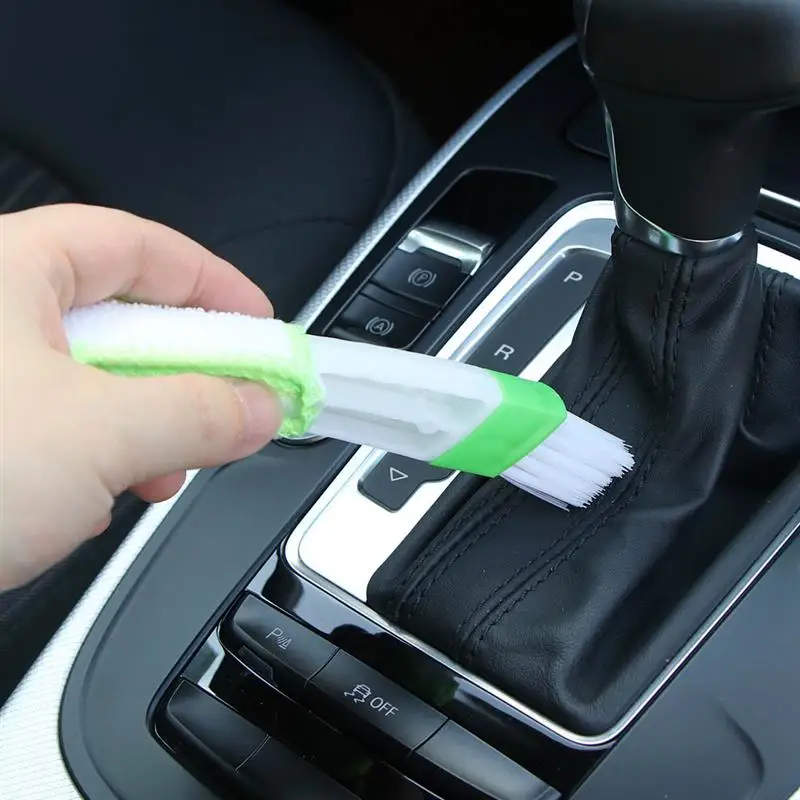 Onever Авто кондиционер на выходе щетка для очистки приборной панели мягкая щетка Пыль кисть для уборки машины Двухсторонняя щетка