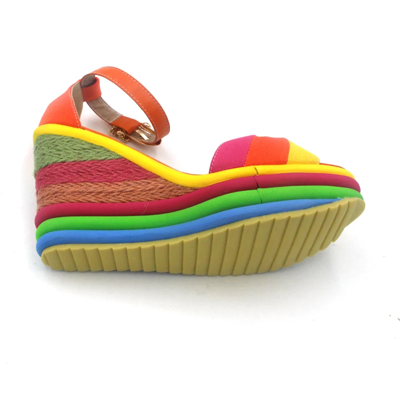 Женские босоножки на танкетке без застежки с открытым носком|summer shoes women|sandalias