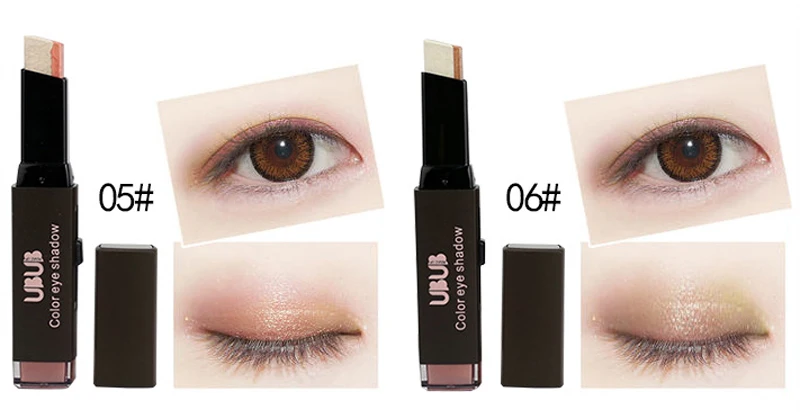 UBUB Eyes Makeup, двойной цвет, бархат, мерцающие тени для век, палочка, цвет земли, тени для век, кремовая ручка, брендовая палитра для макияжа, косметика