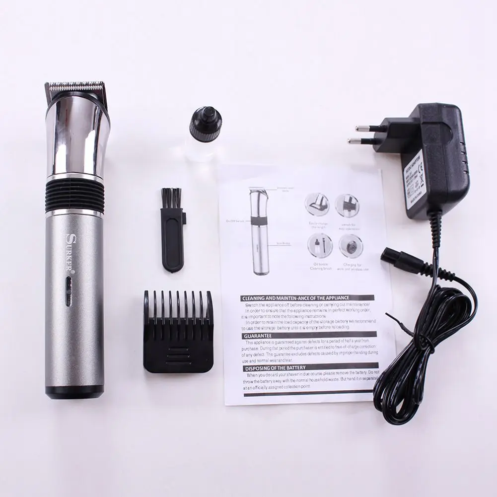 

SURKER SK-7201 Rechargeable Hair Clipper Precision Trimmer Easy Cleaning Adult Child Universal Professional Hair Clipper EU Plug