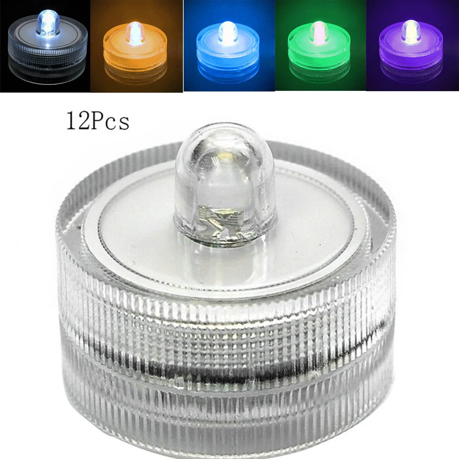 

12Pcs Battery Operated Waterproof LED Tealight Candle Flameless Tea Light for Wedding Christmas Party Home Decoration