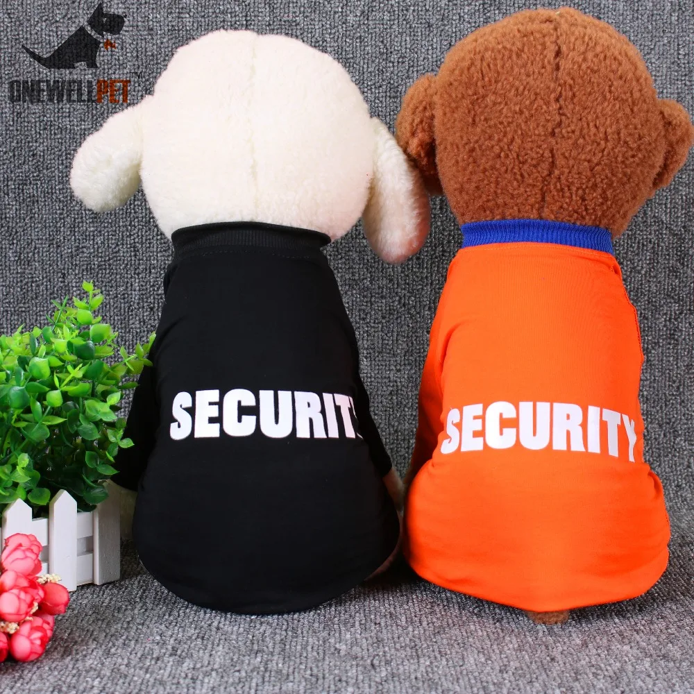 

Onewellpet Brand High Quality Cotton T-shirt Of Two Colors With And English Word Of Security For Teddy And Other Pet Dogs
