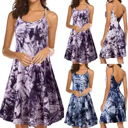 Vestidos 2019, женские платья, весенне-летнее платье, женское винтажное платье без рукавов с принтом, летнее пляжный гамак платье на бретельках