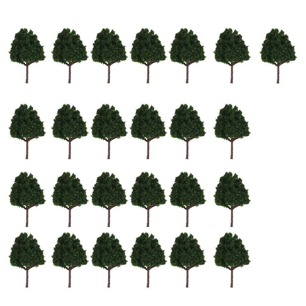 25PCS Dark Green Model Trees N Gauge Railroad Supplies Trains Layouts Scenery