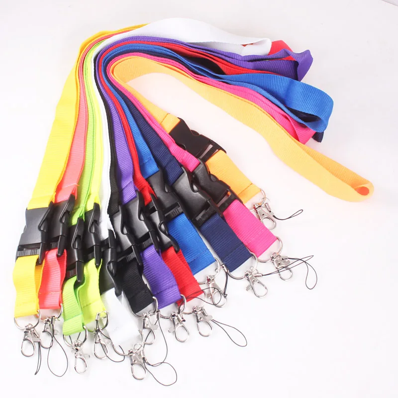 

Solid Color Plain Lanyard Neck Strap For ID Pass Card Badge Mobile Phone USB Holder USA Football DIY Hang Rope Necklace Dropship