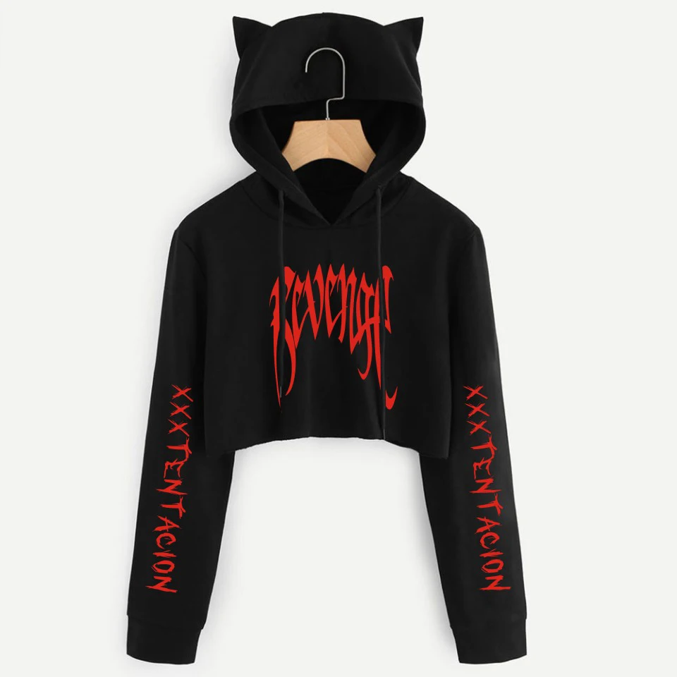 Прямая поставка xxxtentacion укороченный топ толстовки горячая Harajuku короткий Свитшот