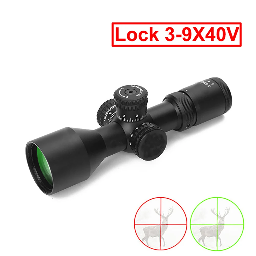 

Hunting Scopes 3-9x40V Red Green Dot Mil-dot Illuminated Sight Scope Outdoor Tactical Reticle Air Gun Riflescope