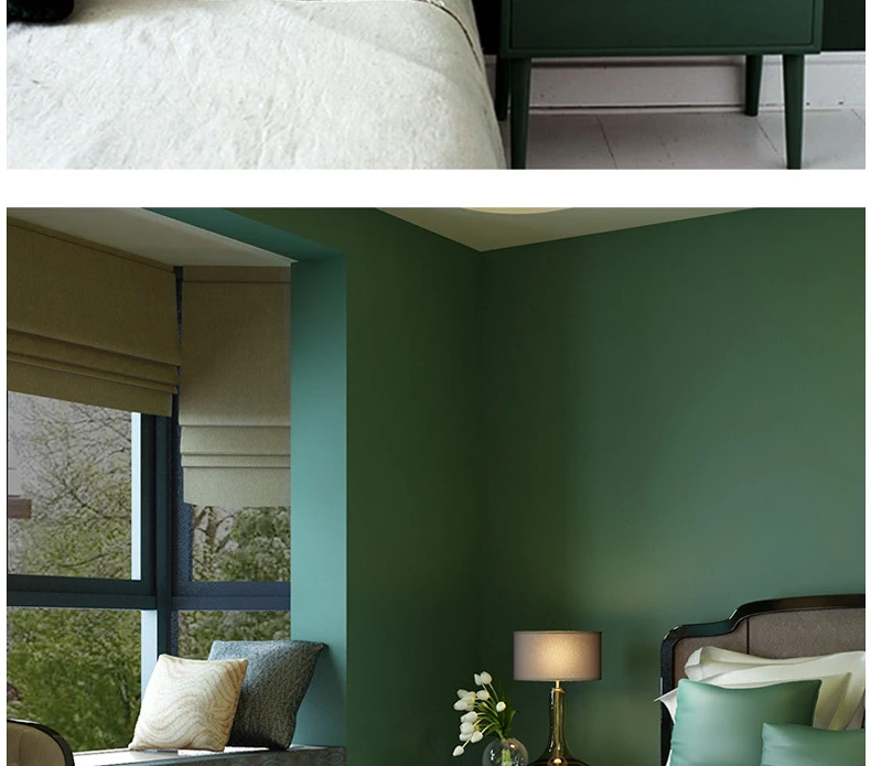 Современные лаконичные Стильные Простые обои нетканые для стен спальни гостиной диван ТВ задний план обои рулоны домашний декор, зеленый