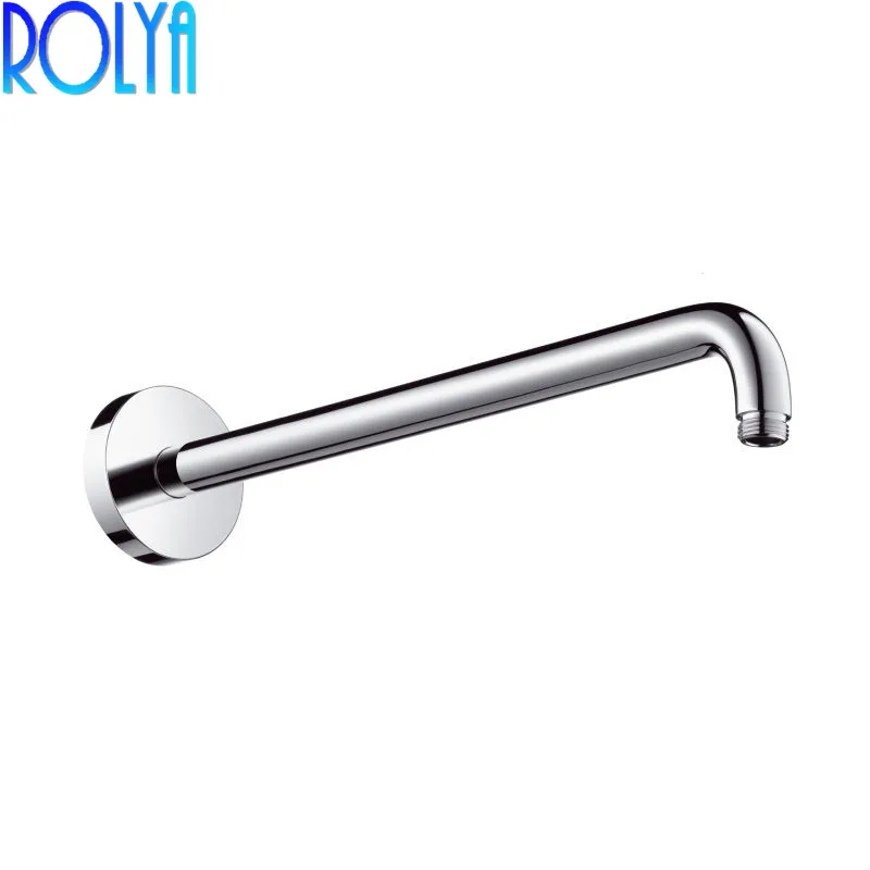 

ROLYA Solid Metal Chrome Round In Wall Mount Overhead Shower Arm for Top Shower Head