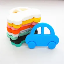 Chenkai 2 шт силиконовый Прорезыватель Автомобиль DIY детский душ Жевательная Подвеска для кормления Сенсорное прорезывание зубов пустышка игрушка Gfit BPA бесплатно