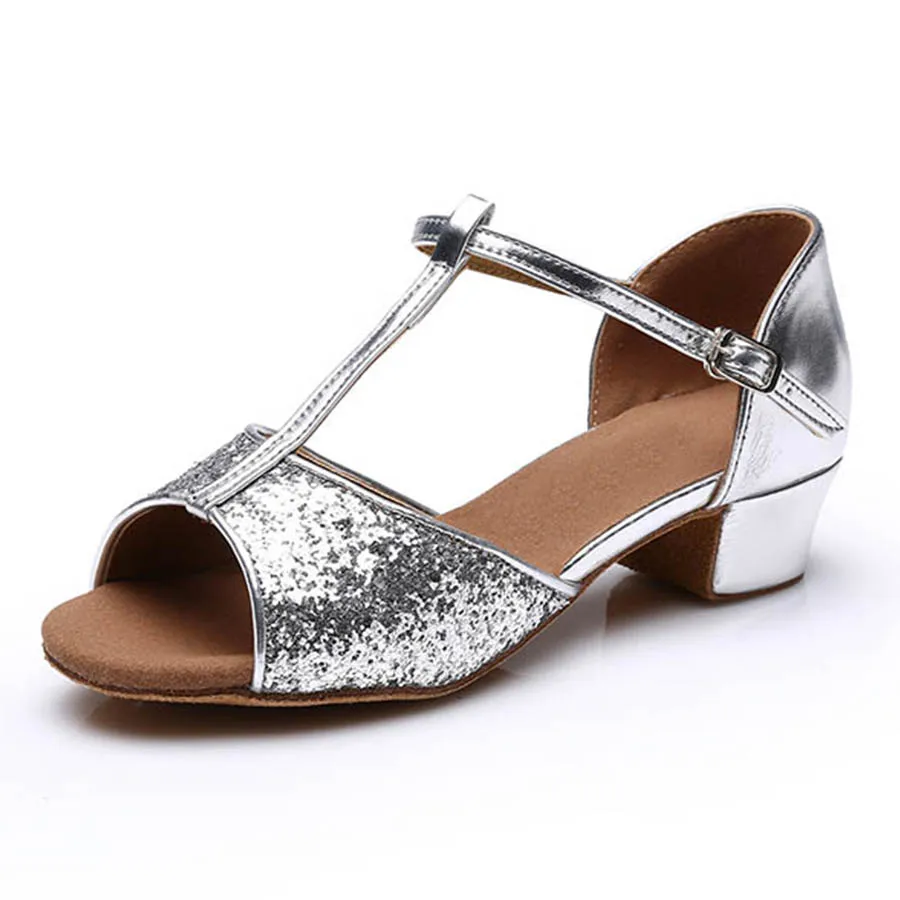 Aliexpress.com : Buy Silver color glitters low heel latin ballroom ...