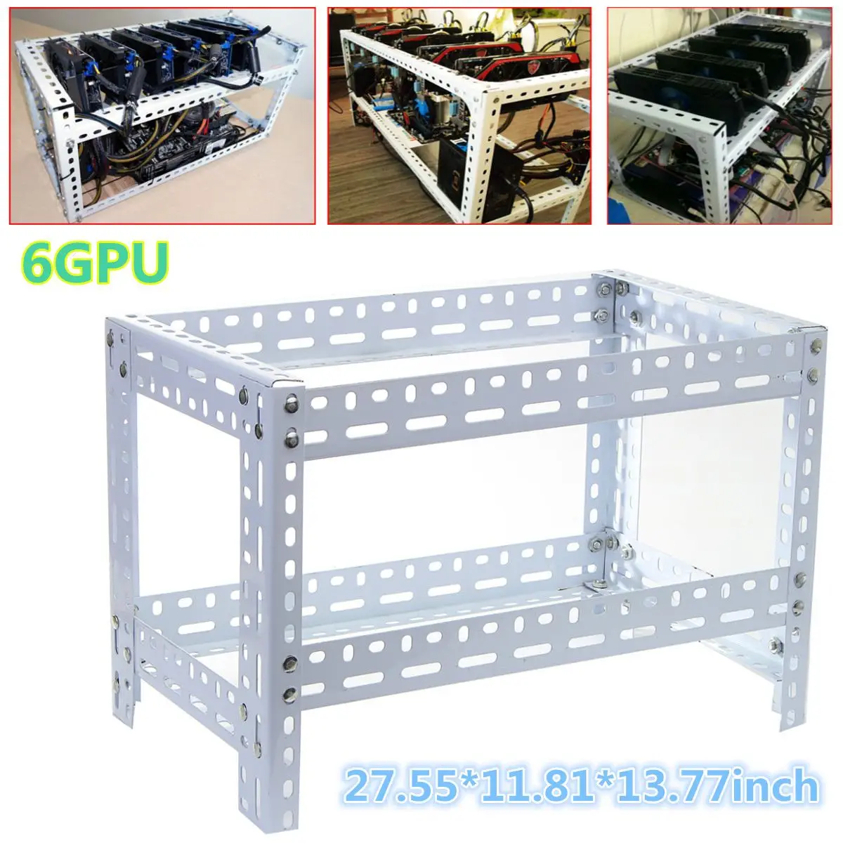 6/7/8 GPU Coin Open Air Mining Miner Frame Rig Case Holder Steel Shelf Ethereum