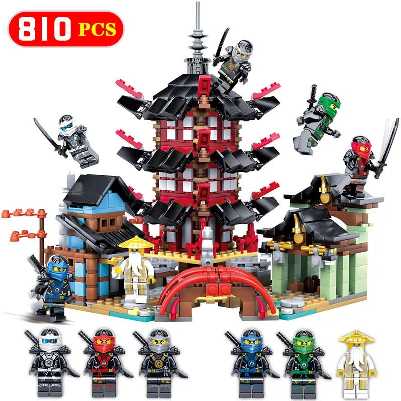 

810pcs Ninjagoed Temple Of Airjitzu Building Blocks Compatible Legoingly 70751 SENSEI WU LIOYD Ninjagoed Figures Child Toys