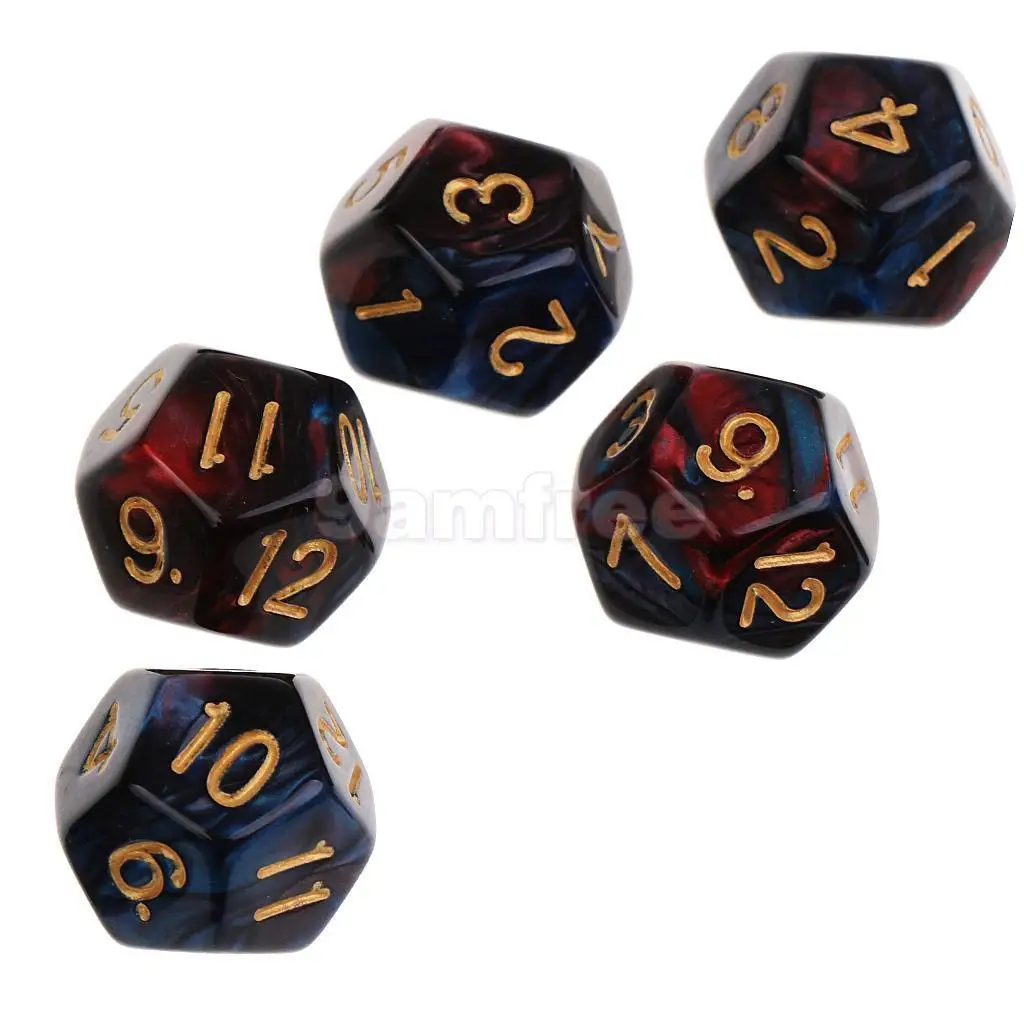 Mayitr 10 шт. акриловый D12 цифровой набор игральных костей 12 сторонний многогранный штамп для подземелий и драконов игры Кубики игры