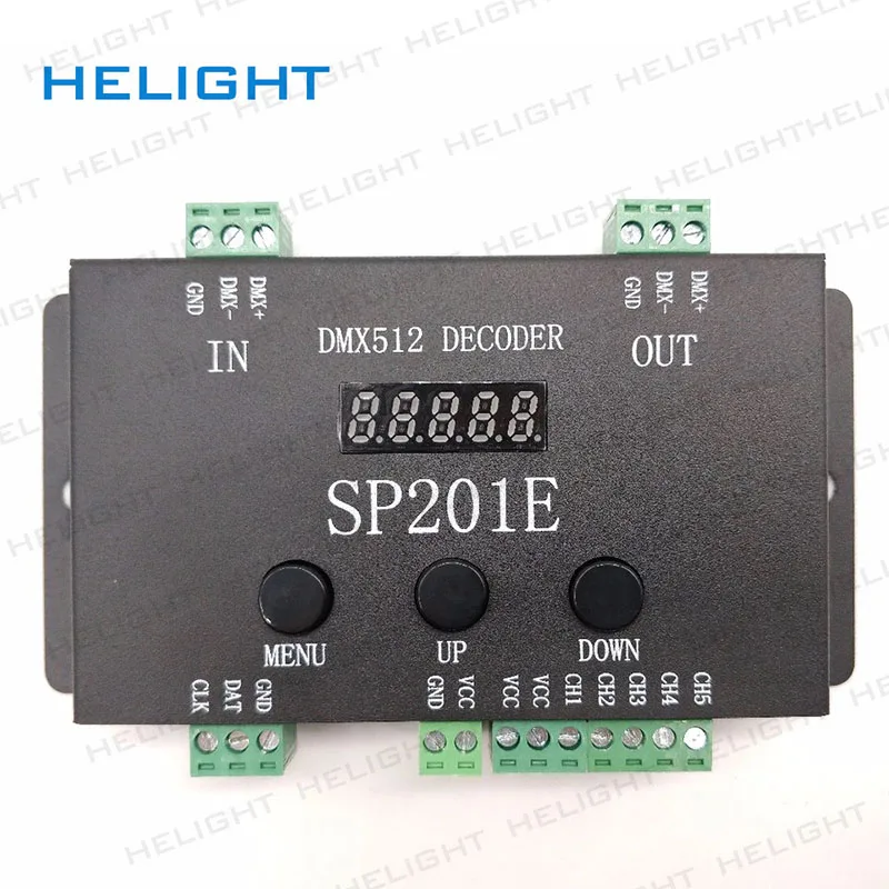DC5V-24V DMX512 Декодер контроллер SP201E SPI сигнал адресуемых IC RGB led пикселей 5 канал ПВМ