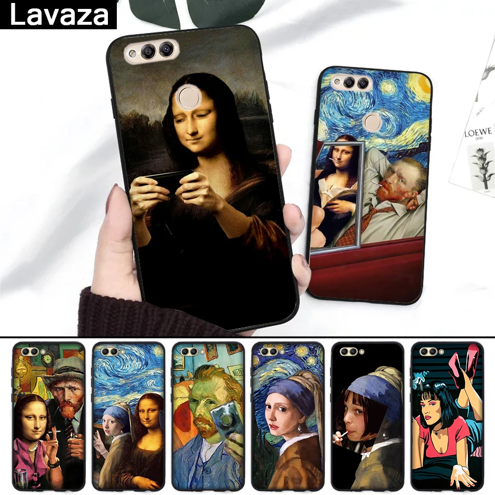 

Lavaza Van Gogh Mona Lisa Funny Art Girl Silicone Case for Huawei Honor 6A 7A 3GB Pro 7X 8 Lite 8X 8C 9 Note 10View 20 9X