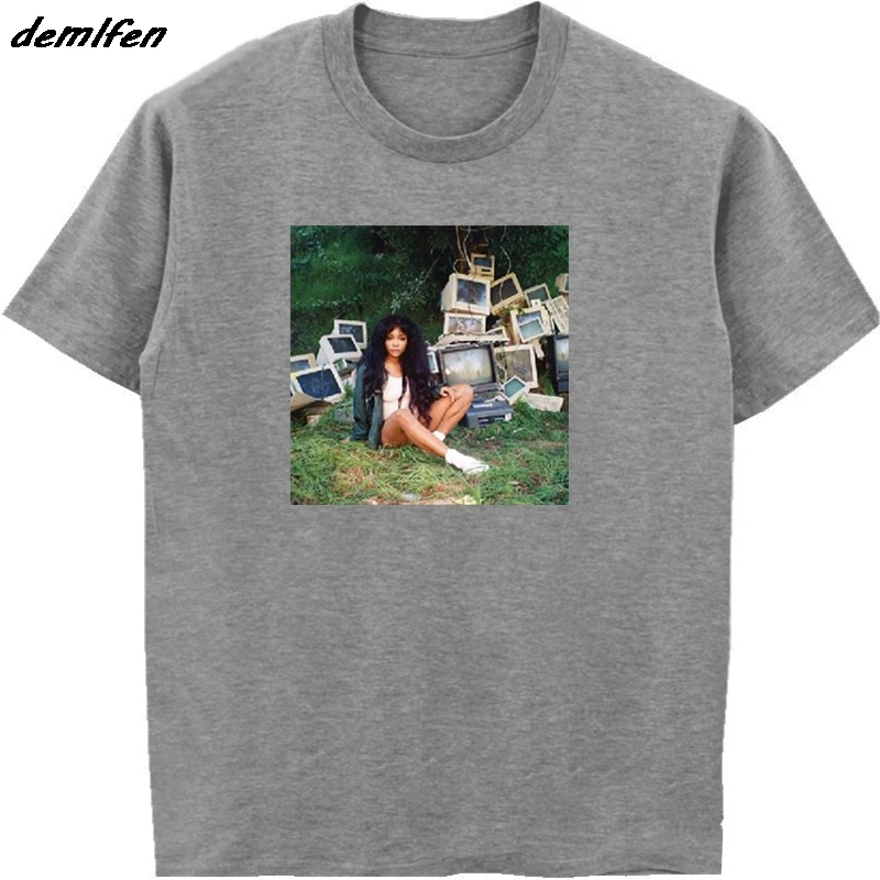 Sza Ctrl Футболка с принтом мужская летняя футболка с коротким рукавом и круглым вырезом хип-хоп футболки Топы Harajuku уличная одежда - Цвет: Gray sport