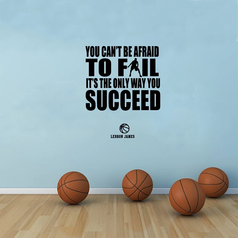 Basketball and Success Quotes Vinyl Wall Sticker Lebron James