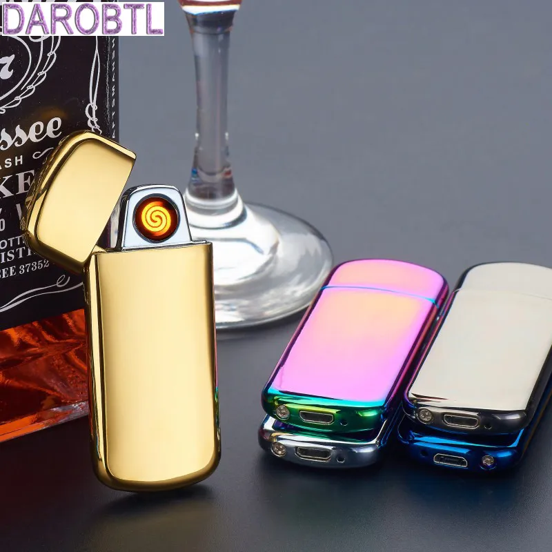 

Open ignition double-sided cigarette lighter USB charging ultra-thin windproof lighter High-end lighters