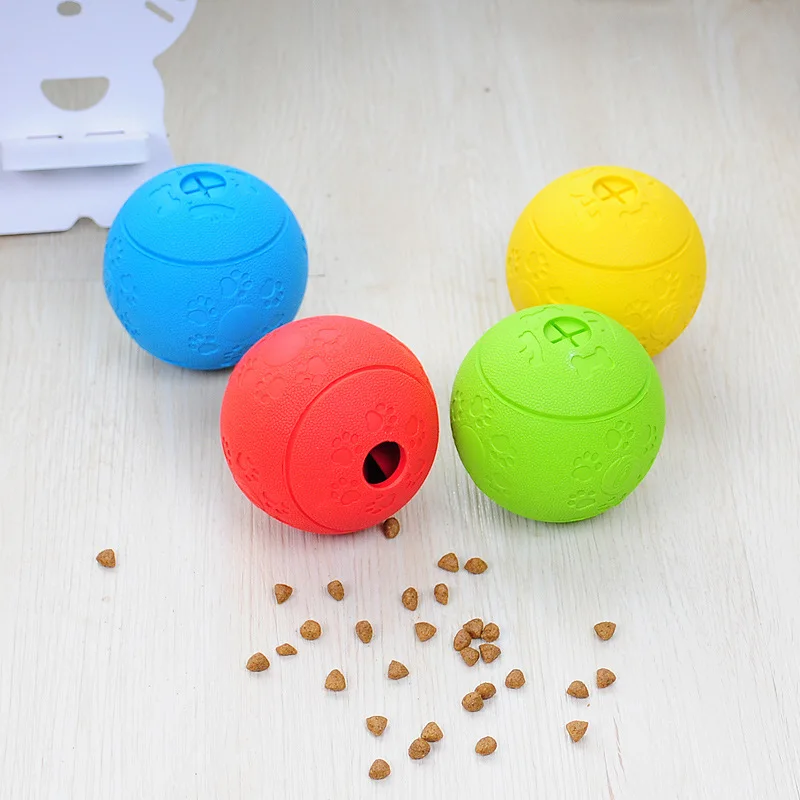

Pet Dog Cat Toys Rubber Bite Chew Leakage Food Ball Puppy Tooth Cleaning Molar Balls Toys Pet Training Interactive Supplies