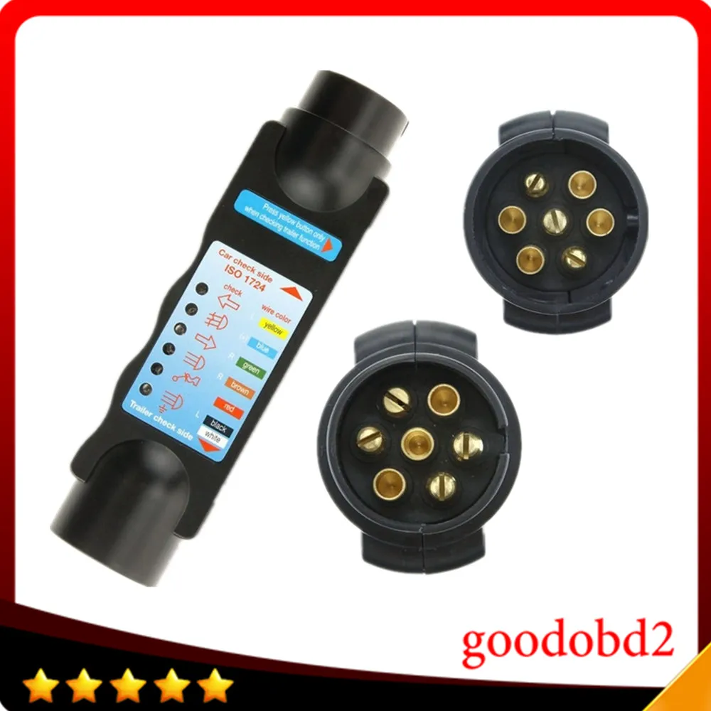 

Professional Diagnostic Tool 7Pin Vehicle Light Cable 7 Pin car Trailer Cable Circuit Plug Socket Tester car auto tester