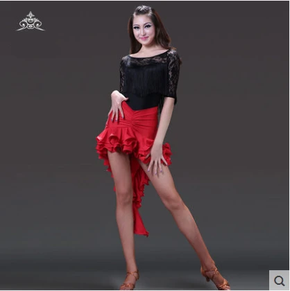 Latin Dance Dress Sexy Fish Tail Latin Girls Fringe Ballroom Skirt