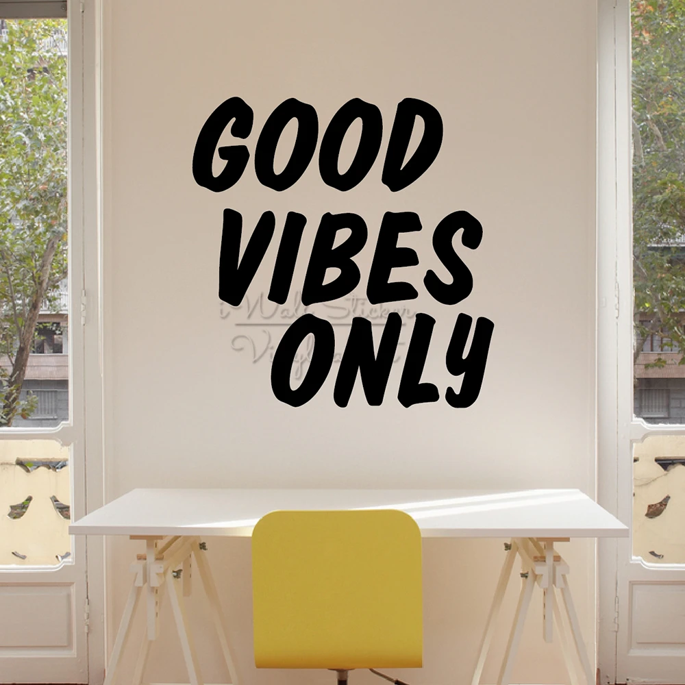 

Good Vibes Only Quote Wall Sticker Motivational Wall Quotes Decal DIY Removable Home Quotes Lettering Wall Decors Cut Vinyl Q294