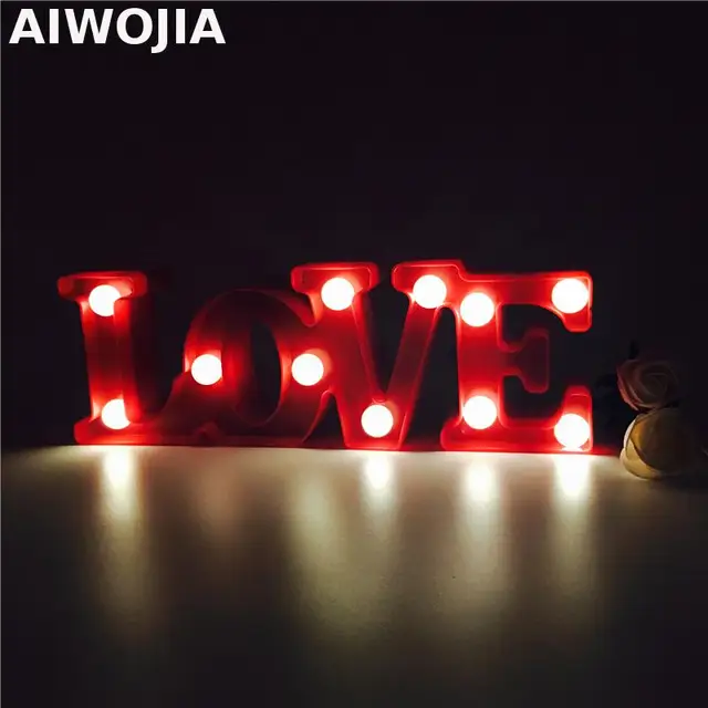 Marquee Letters Lights Led Word Table Lamp 'LOVE' Alphabet LED Letter