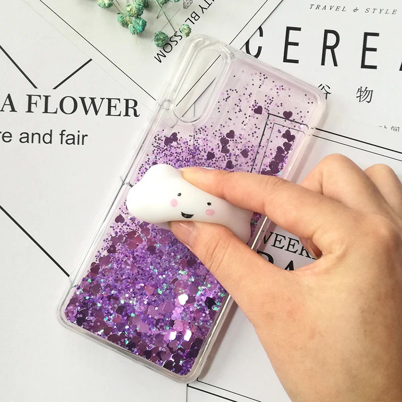 3D Squishy Cat Cases For Huawei P smart P8 p9 lite mini 2017 Liquid Glitter Cover Honor 8 lite 8 pro 9 10 V10 6A 6X 5A 5X 5C 4A (10)