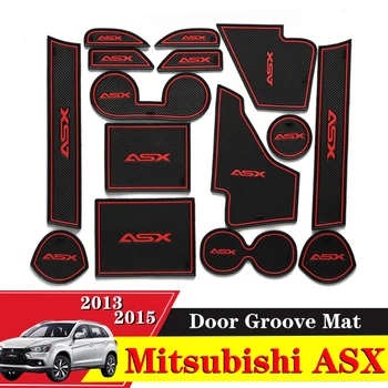 

15X Car Inner Gate Slot Pad Non-Slip Cup Mats Anti Slip Door Groove Mat Interior Accessories For Mitsubishi ASX 2013 2014 2015